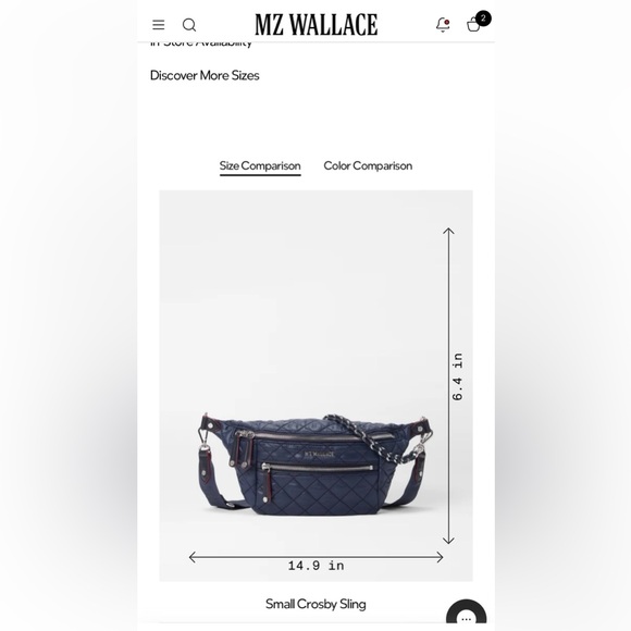 MZ Wallace Small Crosby Sling in Dawn (Navy) - Picture 13 of 13